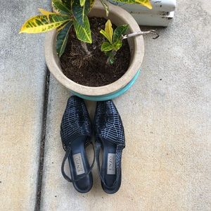 Vintage Black Slitted Platforms by ENZO Angiolini